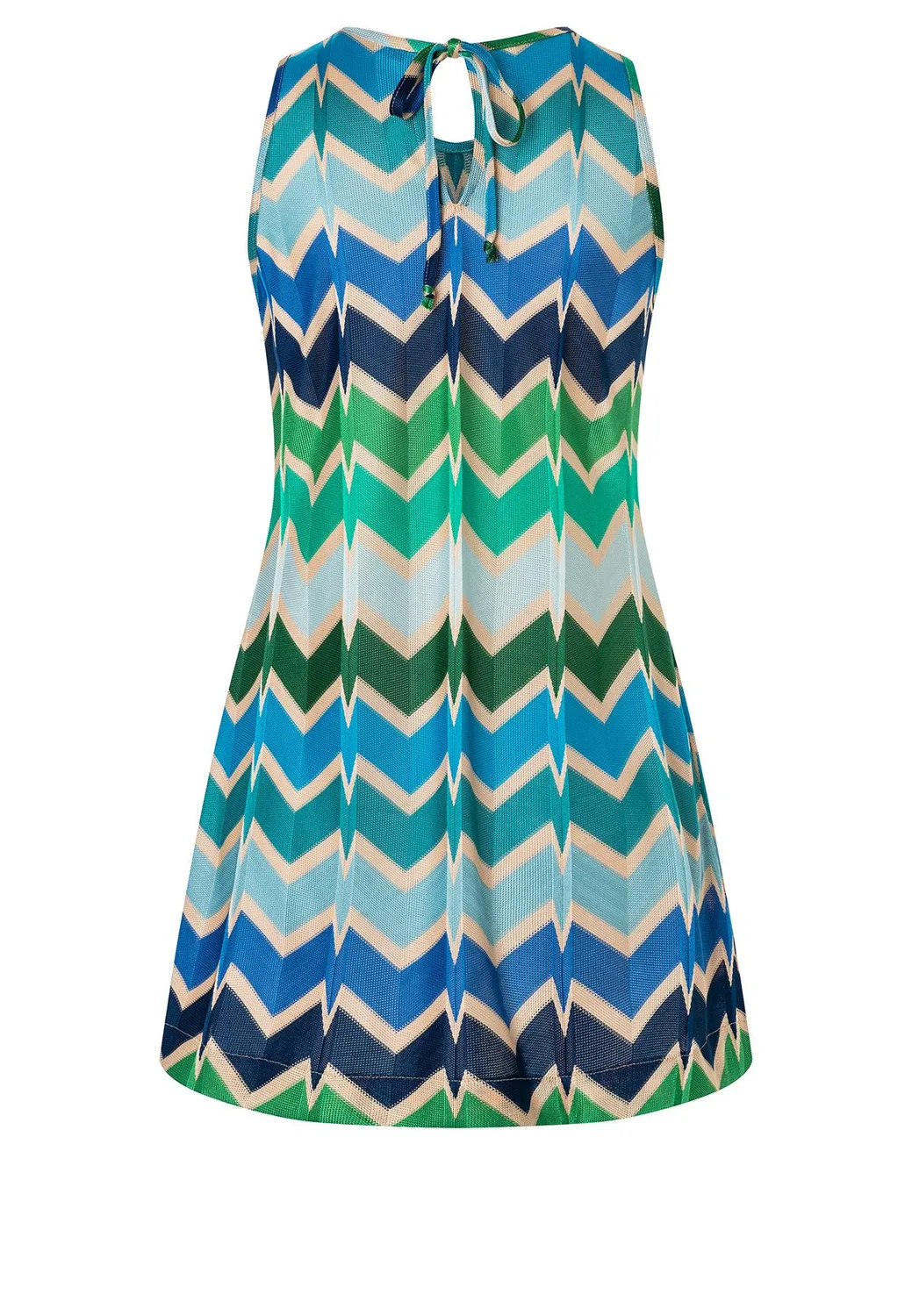 Ana Alcazar Poccy top lungo smanicato zigzag blu