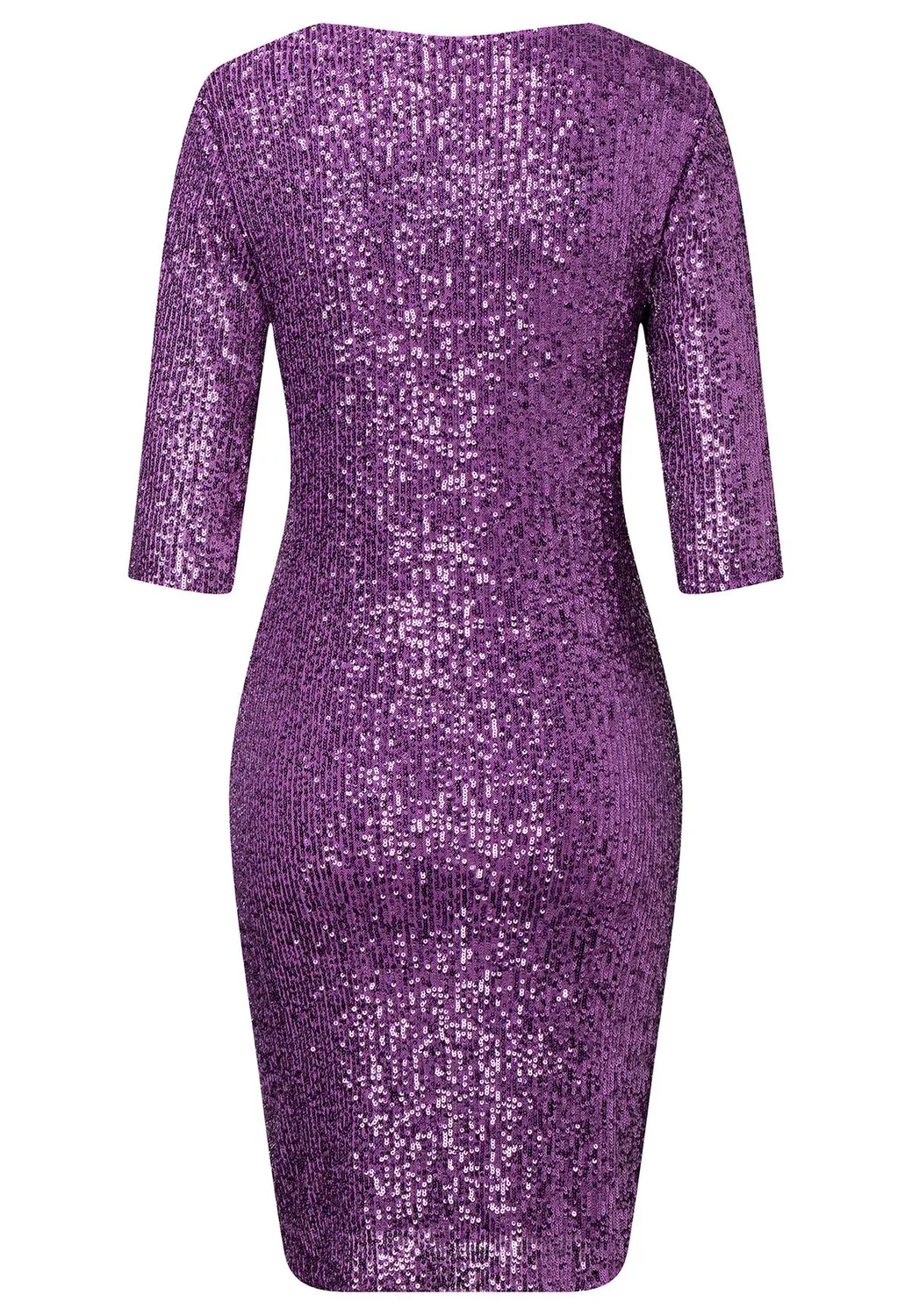 Ana Alcazar Salmy abito paillettes viola scollo V
