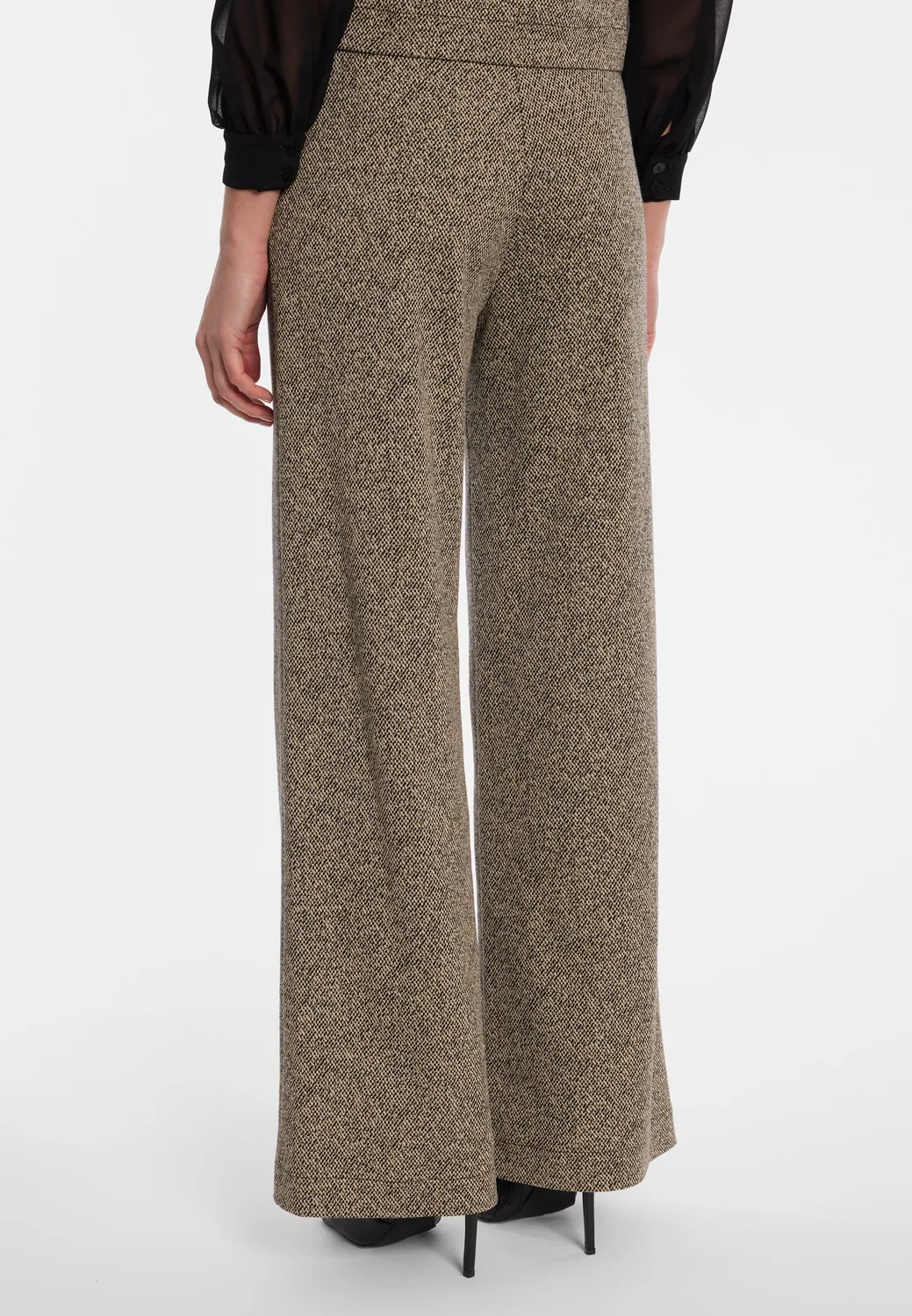 Ana Alcazar Eldora pantaloni tweed gamba larga