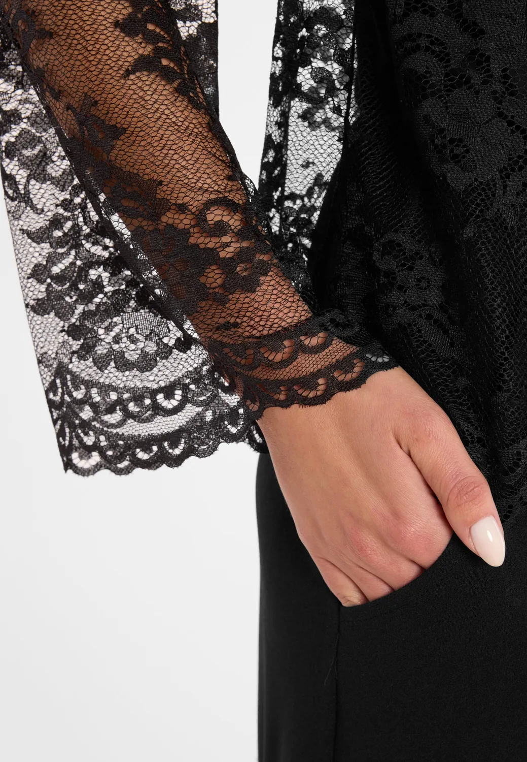 Ana Alcazar Cenuri tuta jumpsuit nero pizzo