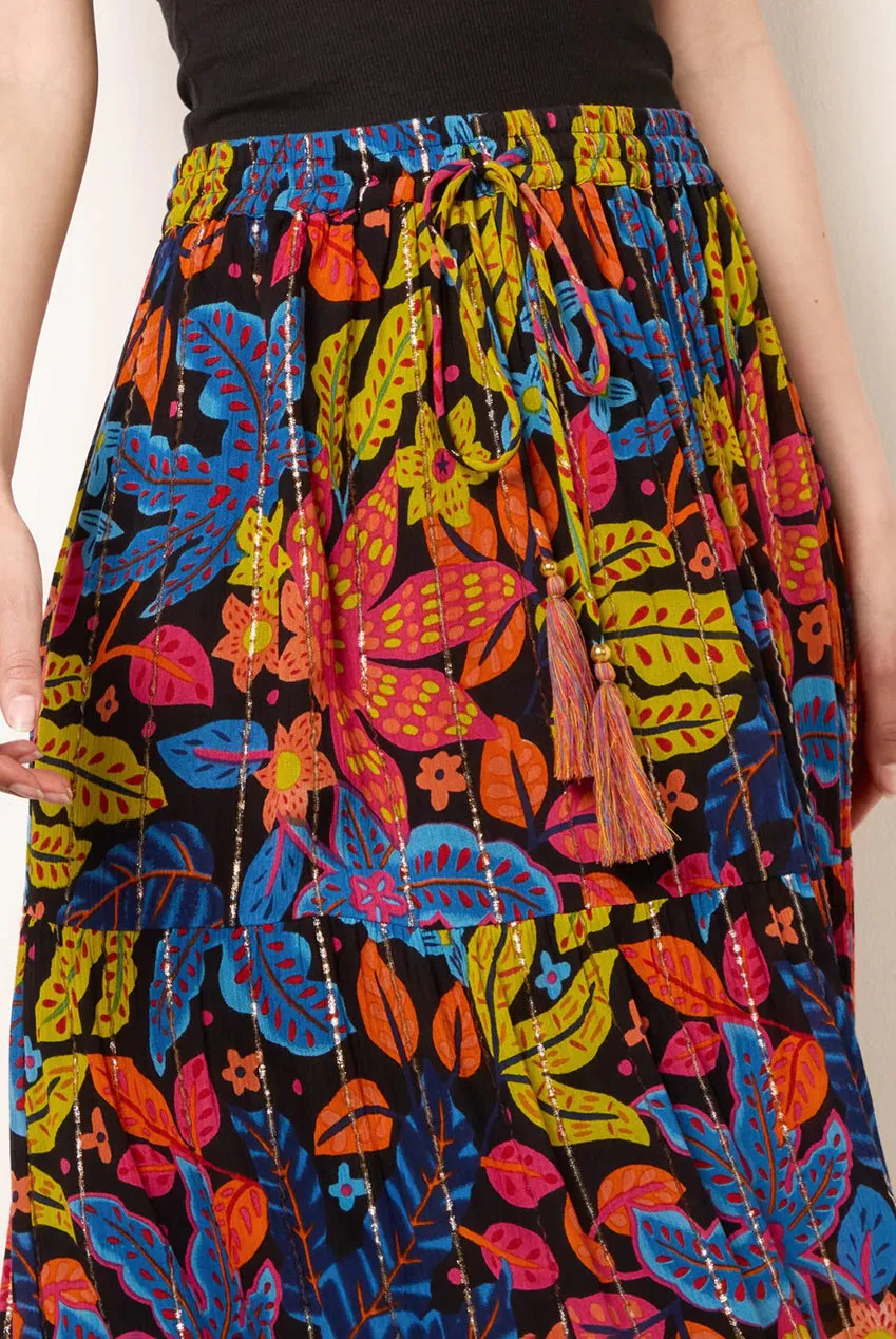 Blue Vanilla Gonna Maxi Nera Viscos con Fodera S/M