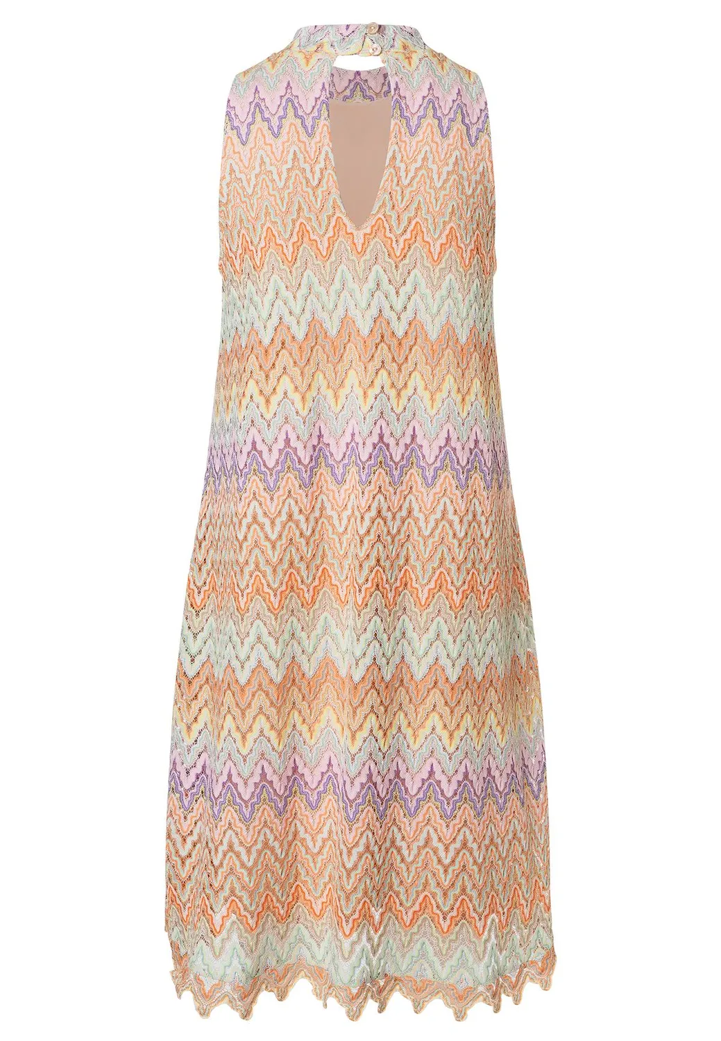 Ana Alcazar Zaja abito trapezio maglina zigzag pastello