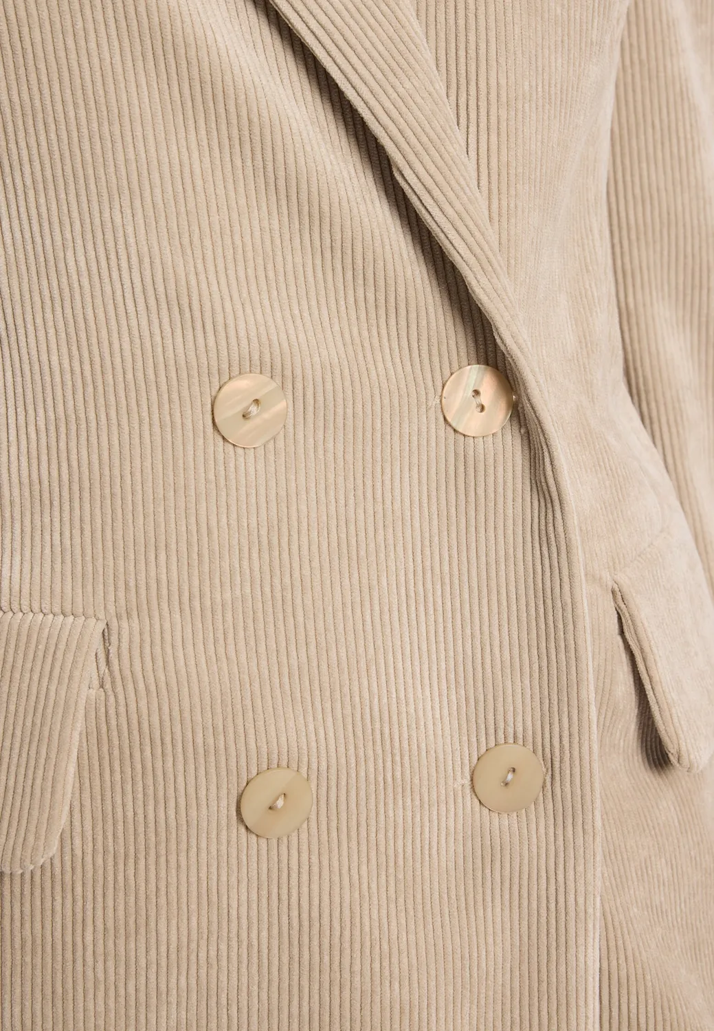 Ana Alcazar Enlivo blazer velluto beige doppiopetto