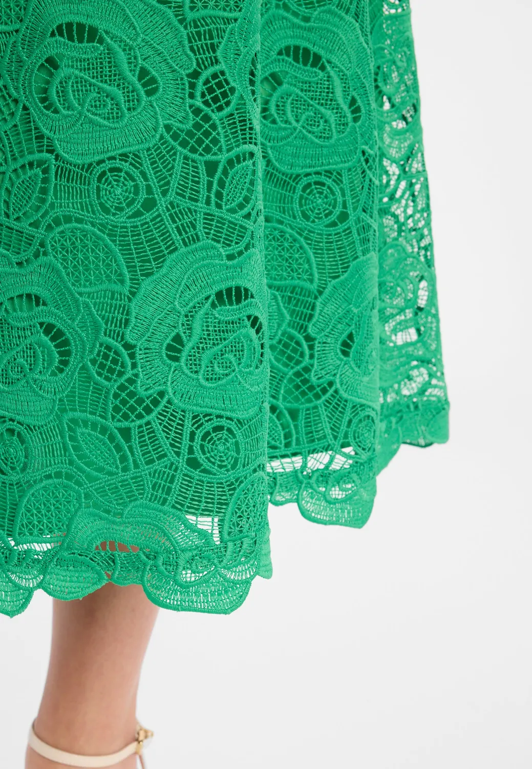 Ana Alcazar Dorni gonna midi pizzo verde