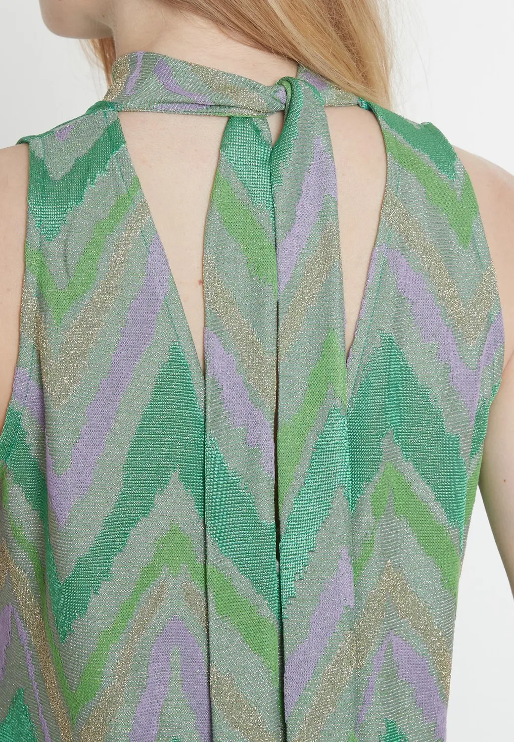Ana Alcazar Pitari vestito midi lurex verde