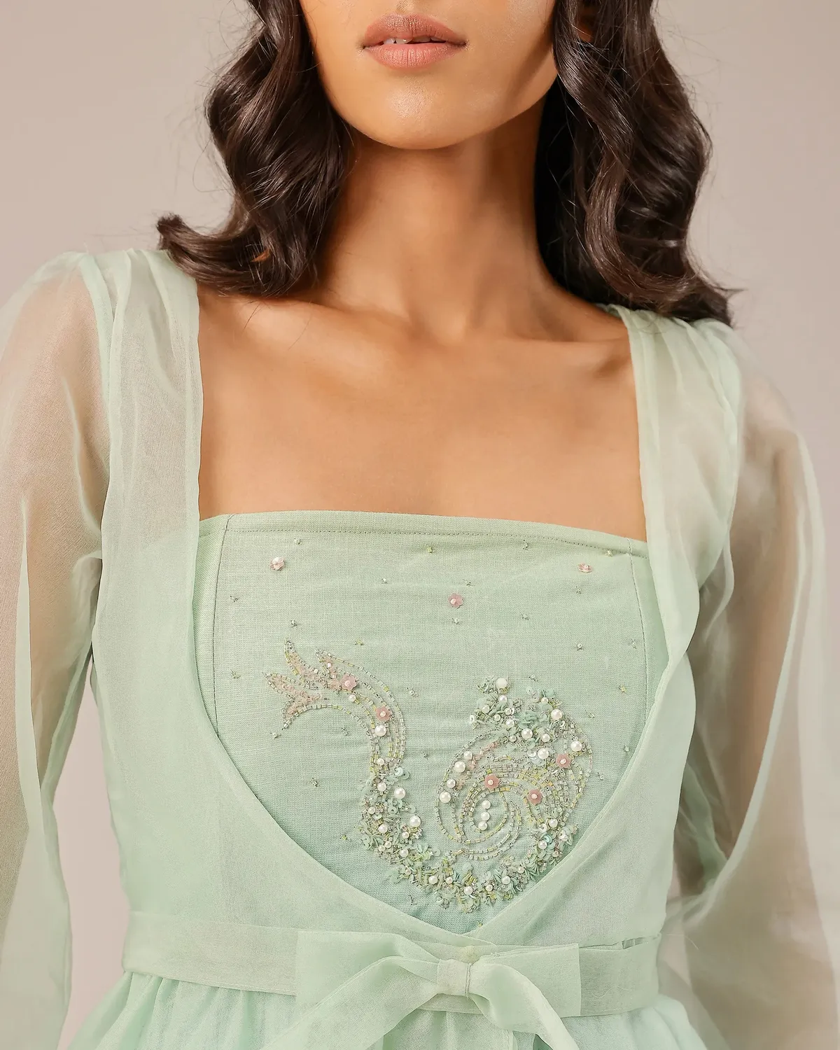 Our Dve Tropical Sorbet Flora giacca blu organza