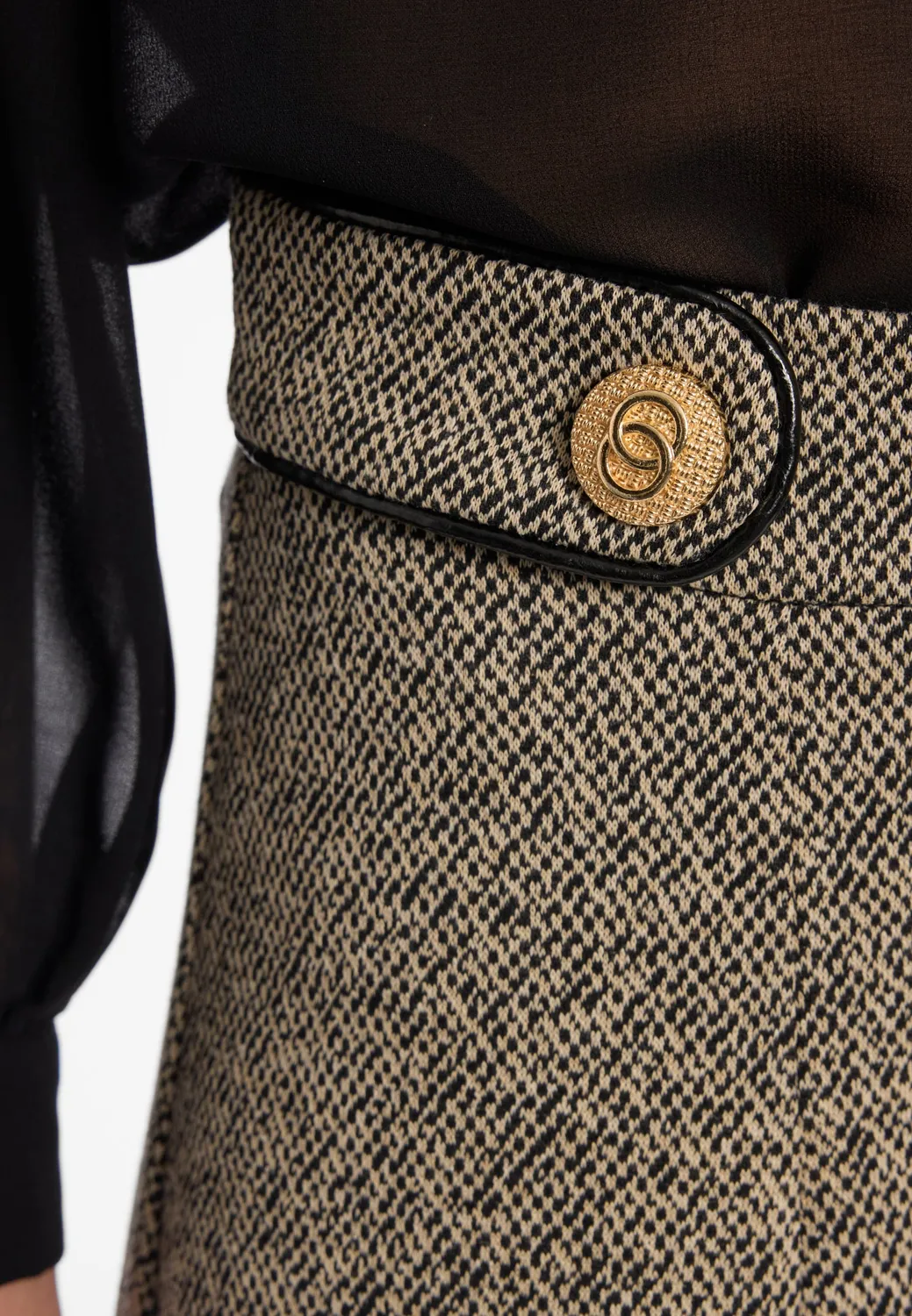 Ana Alcazar Efilaris gonna midi tweed svasata
