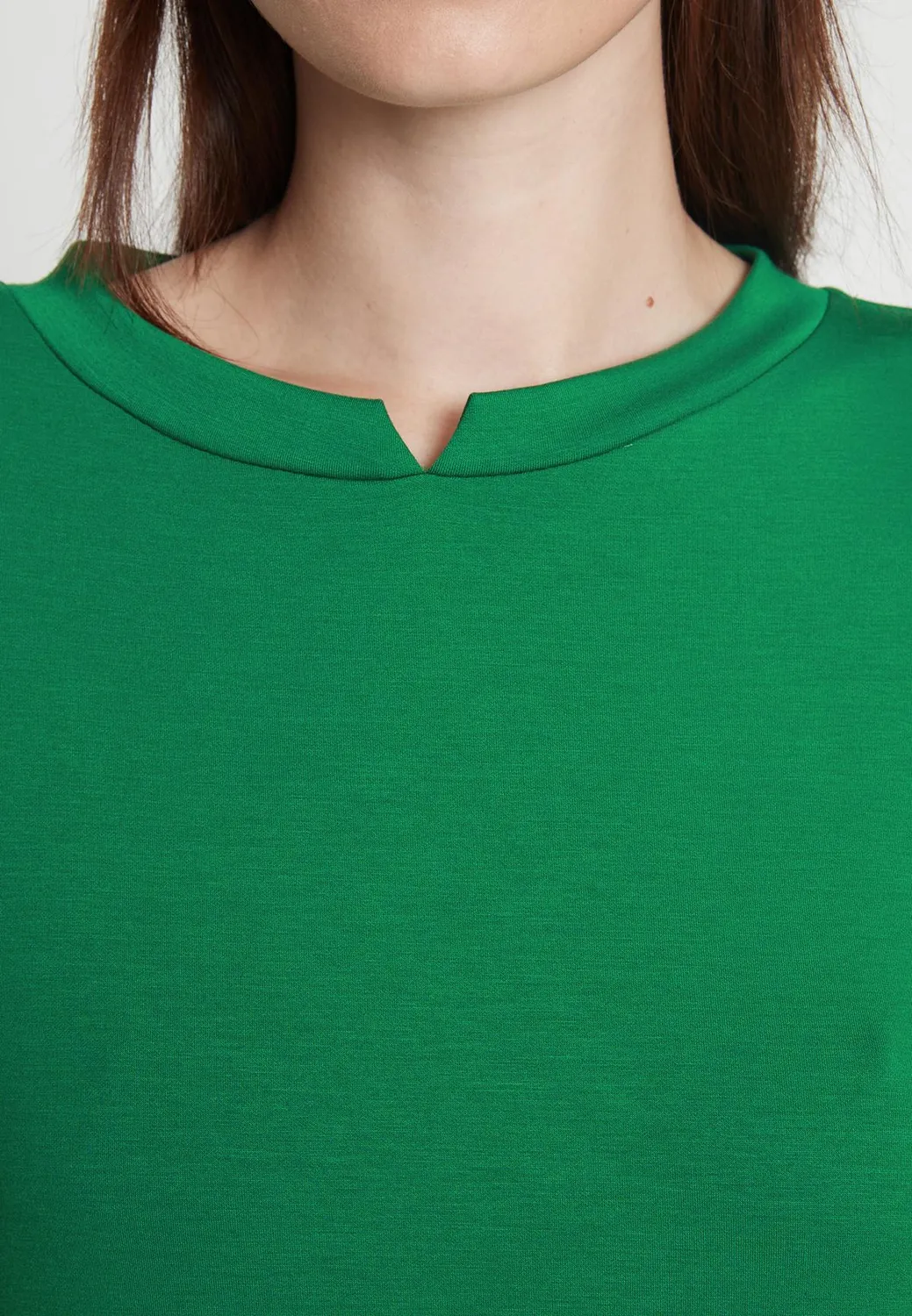 Ana Alcazar Melody abito midi verde jersey svasato