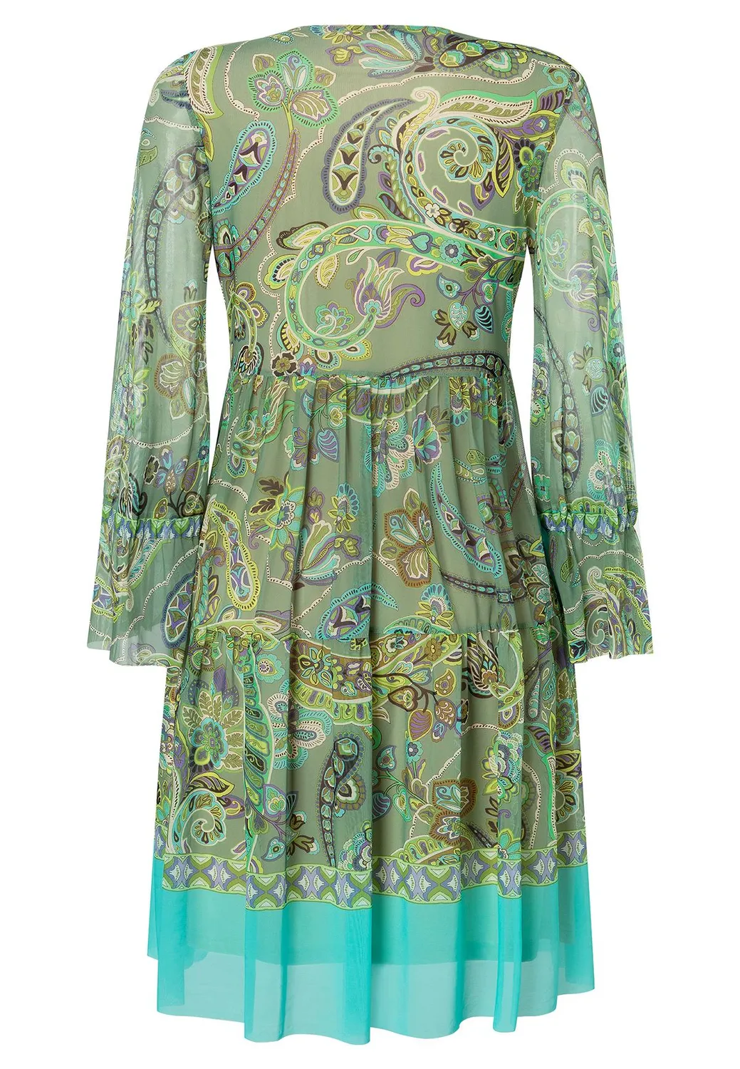 Ana Alcazar Zikone abito paisley verde volant