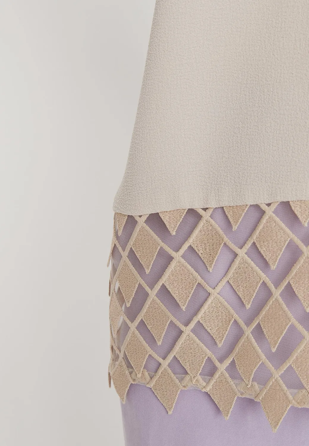 Ana Alcazar Lacara Top Misto Pizzo Beige