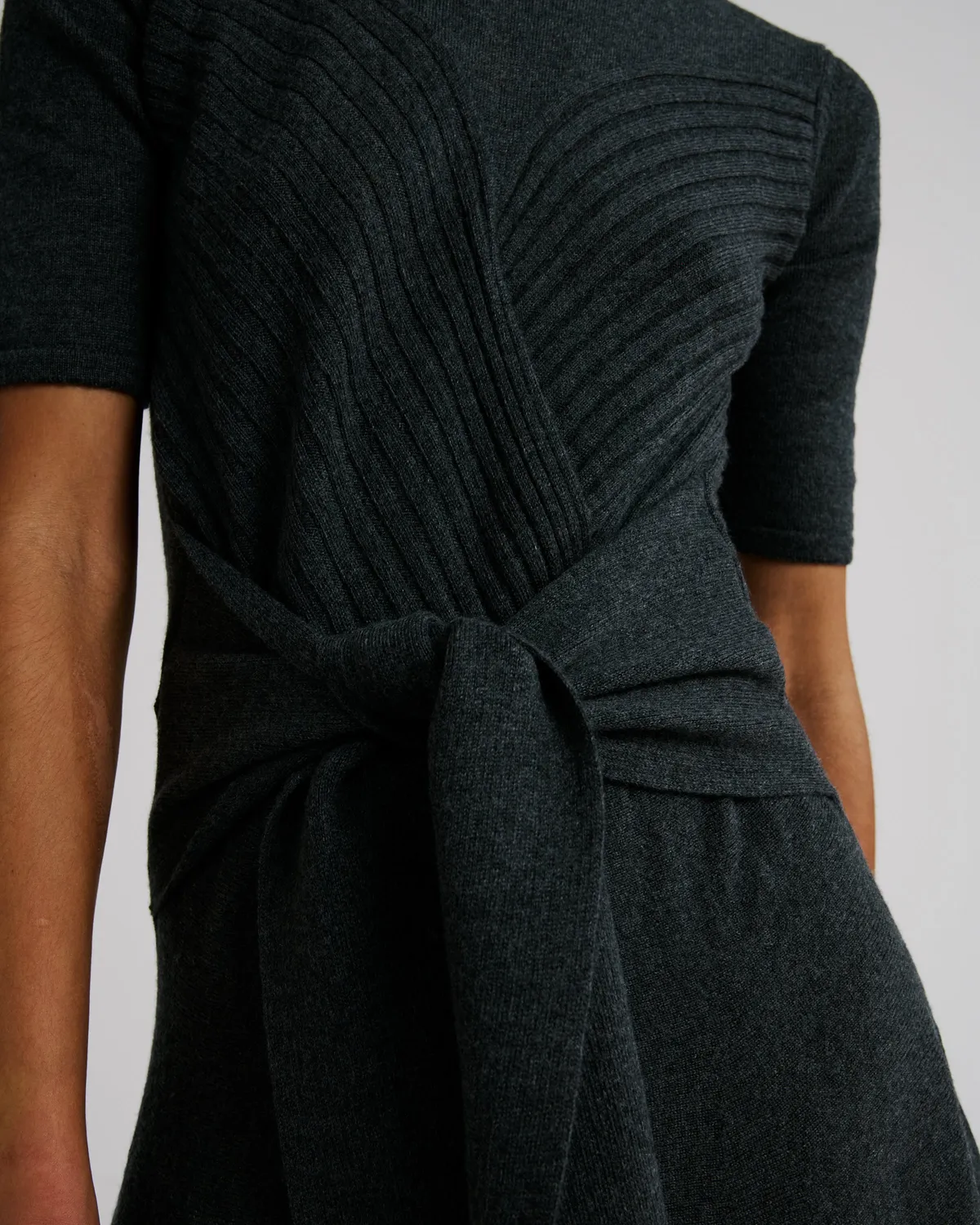 Violante Nessi Takashi abito in maglia grigio lana merino