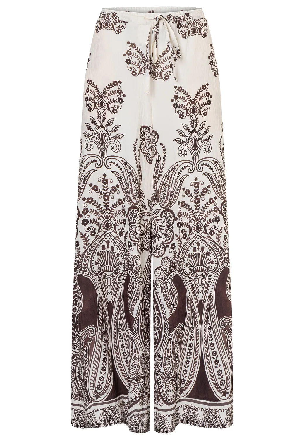 Ana Alcazar Dorinol pantaloni palazzo marroni fantasia paisley