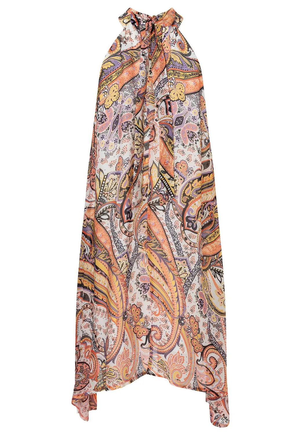 Ana Alcazar Zenny abito halterneck taglie 34-44 stampa paisley