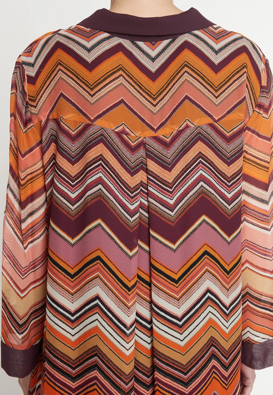 Ana Alcazar Manea chemisier chiffon zigzag