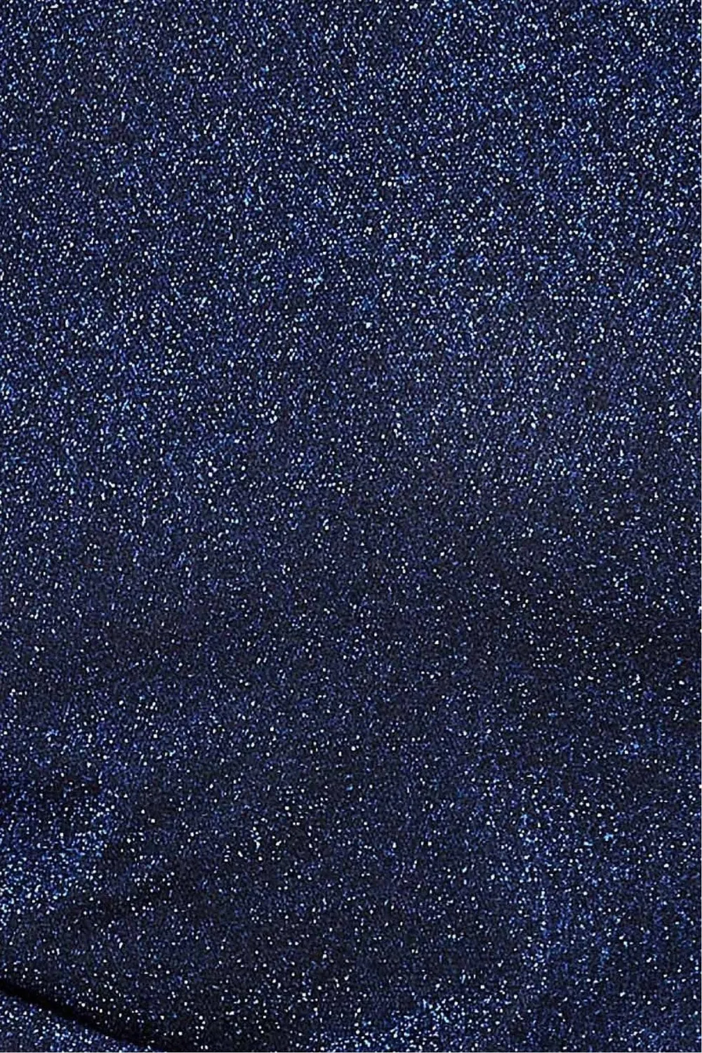 Goddiva Lurex abito maxi blu con spacco e spalle scoperte