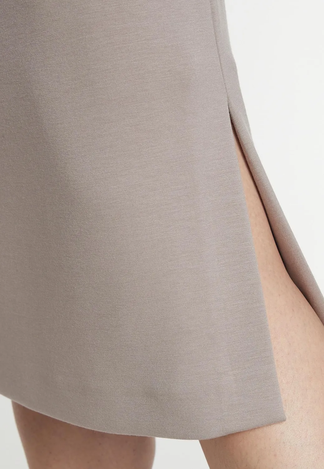 Ana Alcazar Hegly abito midi jersey beige collo alto