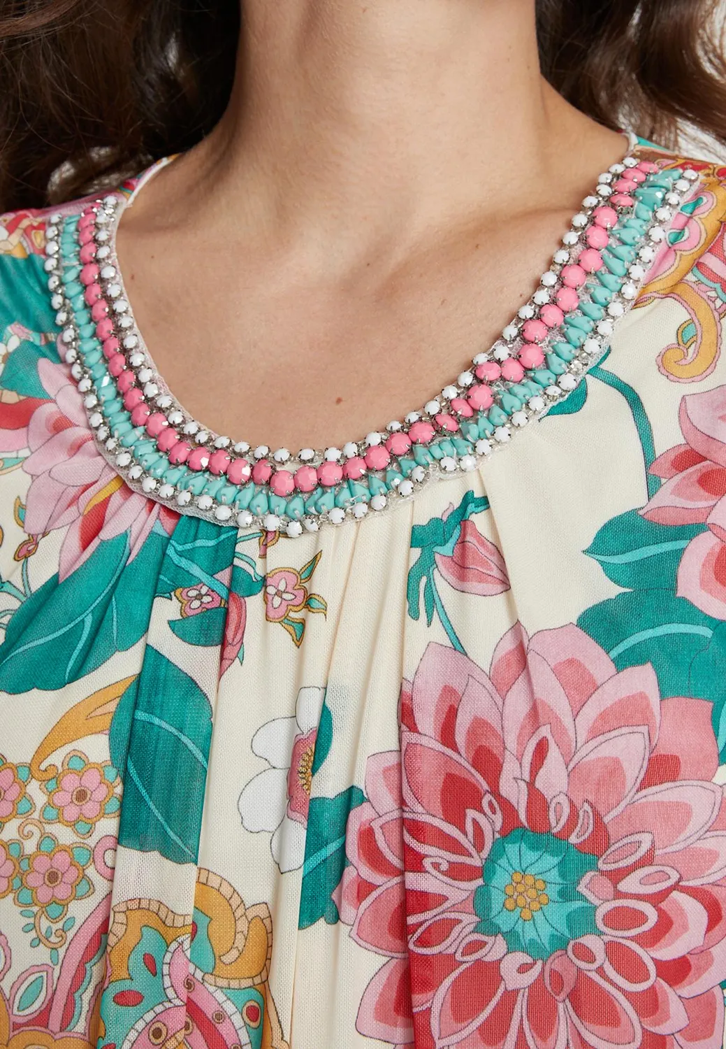 Ana Alcazar Kema abito corto fantasia rosa blu