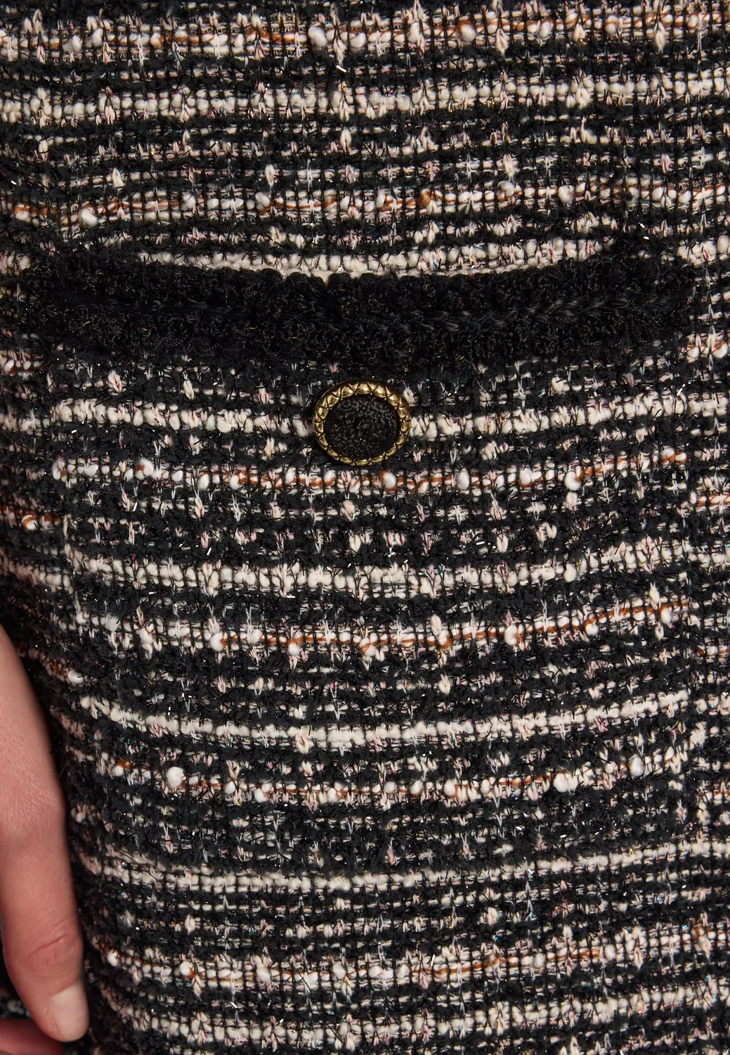 Ana Alcazar Enalisa abito tweed bouclé nero