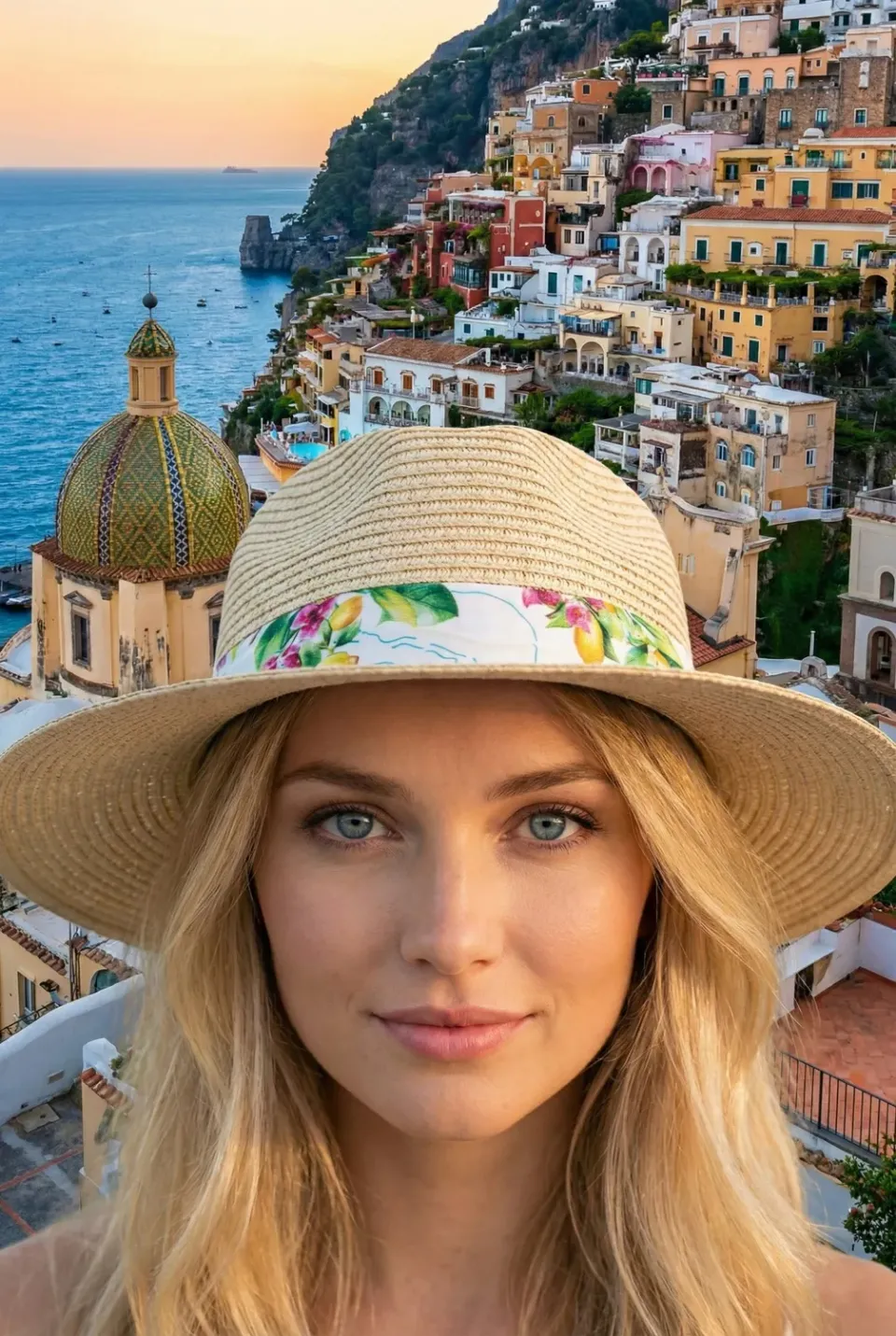 Antica Sartoria FW080 cappello turchese fantasia