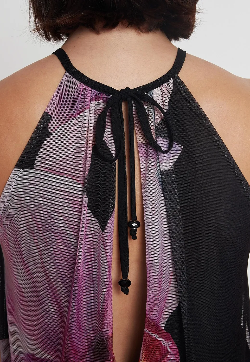 Ana Alcazar Pegala abito lungo orchidee halter