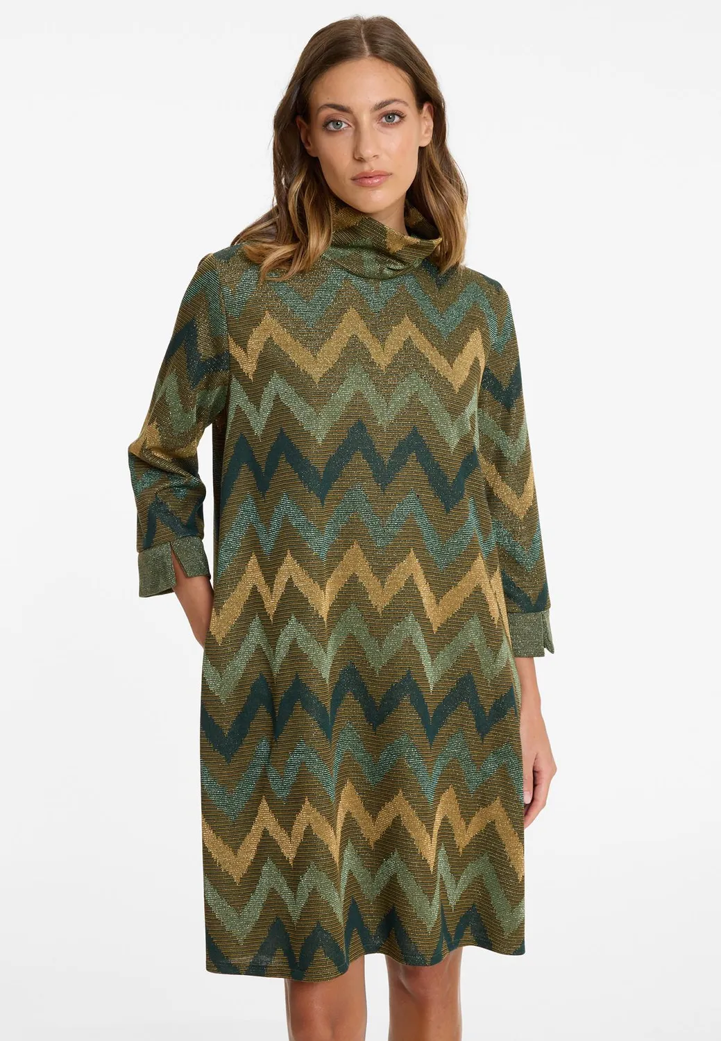 Ana Alcazar Avera abito lurex verde dolcevita