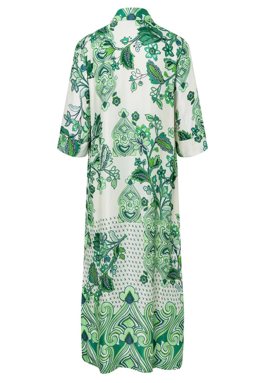 Ana Alcazar Lasara abito midi verde foglie chemisier
