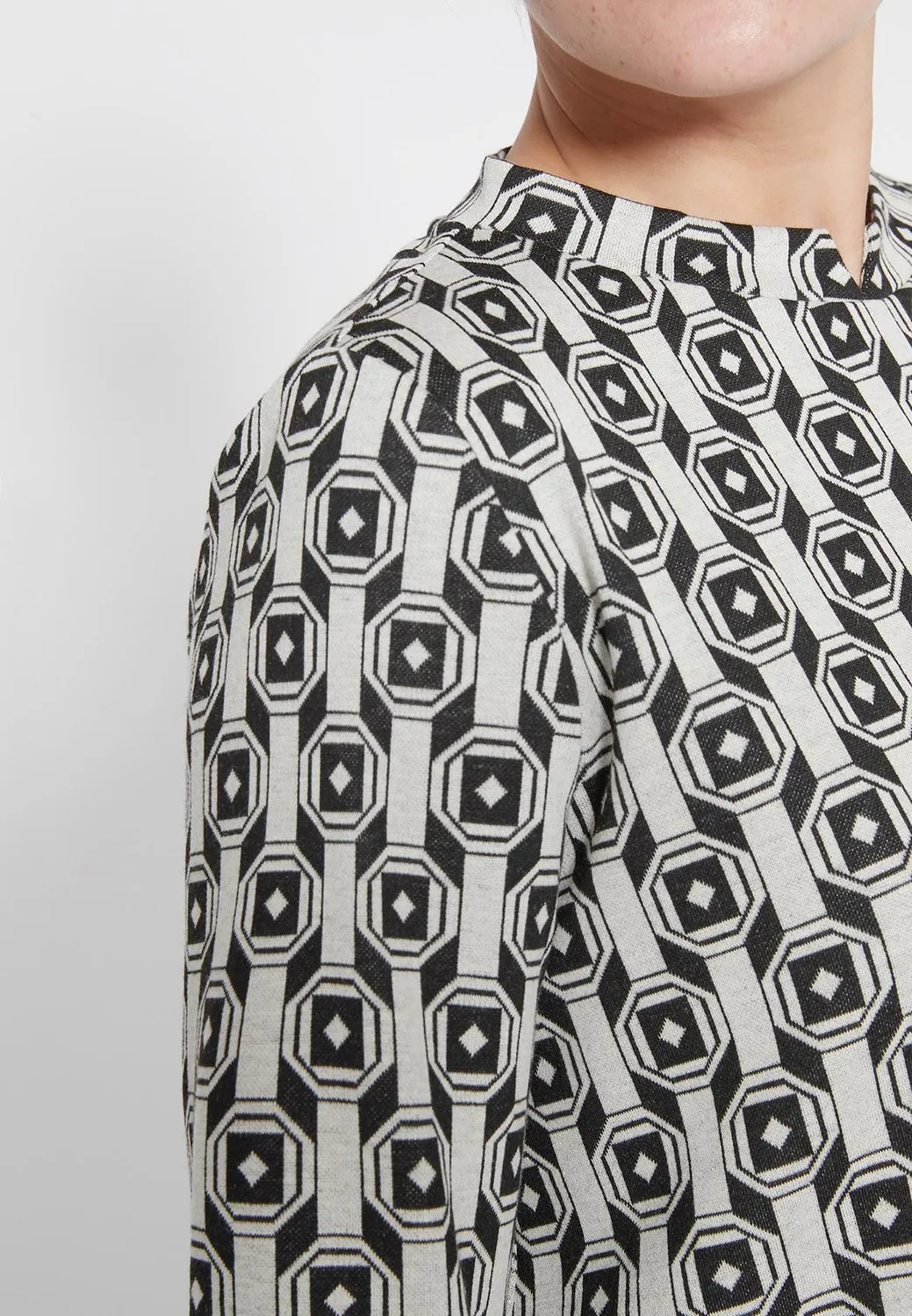 Ana Alcazar Heryle top fantasia bianco nero