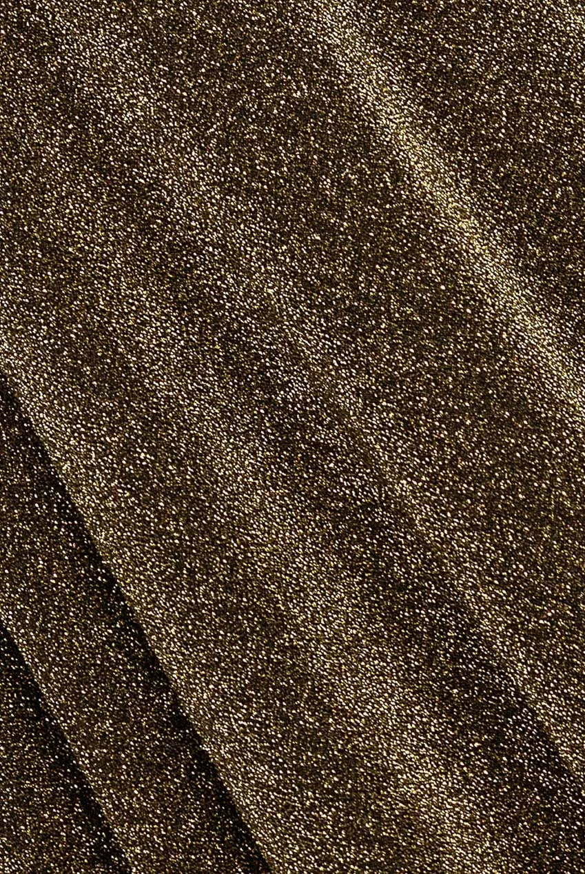 Goddiva abito maxi lurex glitter marrone spacco incrocio