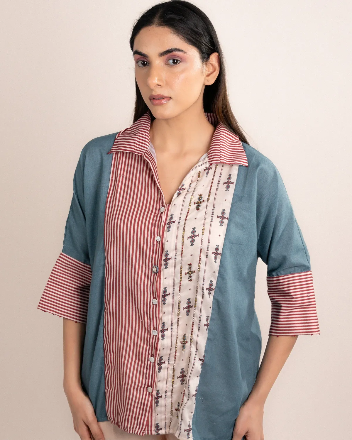 Our Dve Dova Shirt camicia Normandy Blue modal