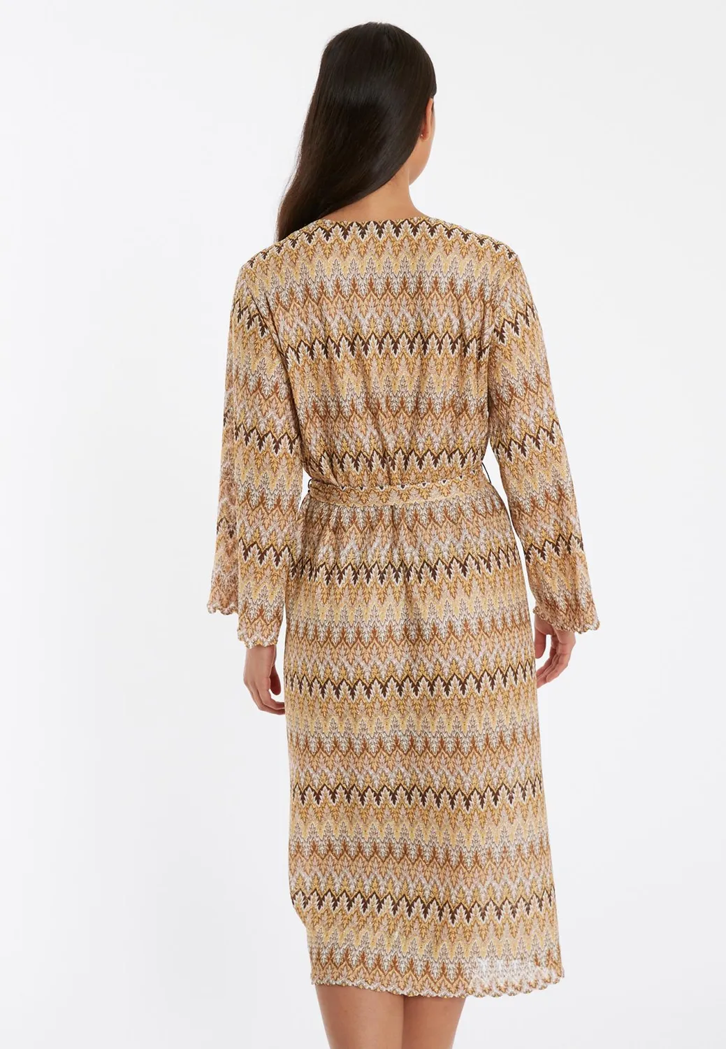 Ana Alcazar Pagoli kimono leggero marrone zigzag