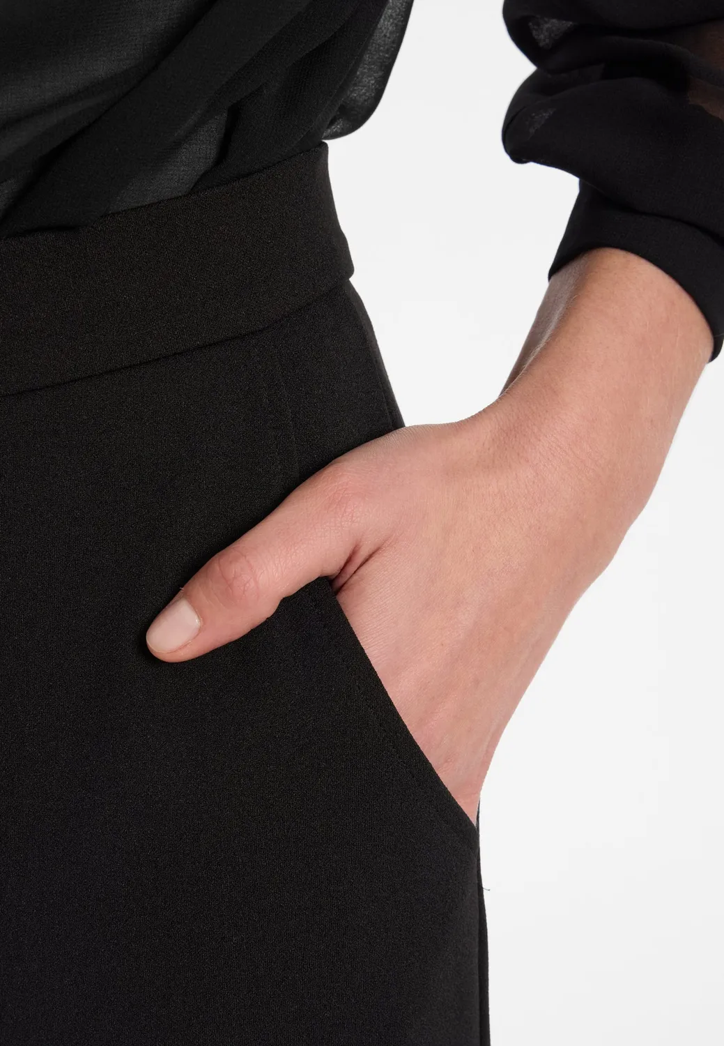 Ana Alcazar Ephosa pantaloni neri gamba ampia