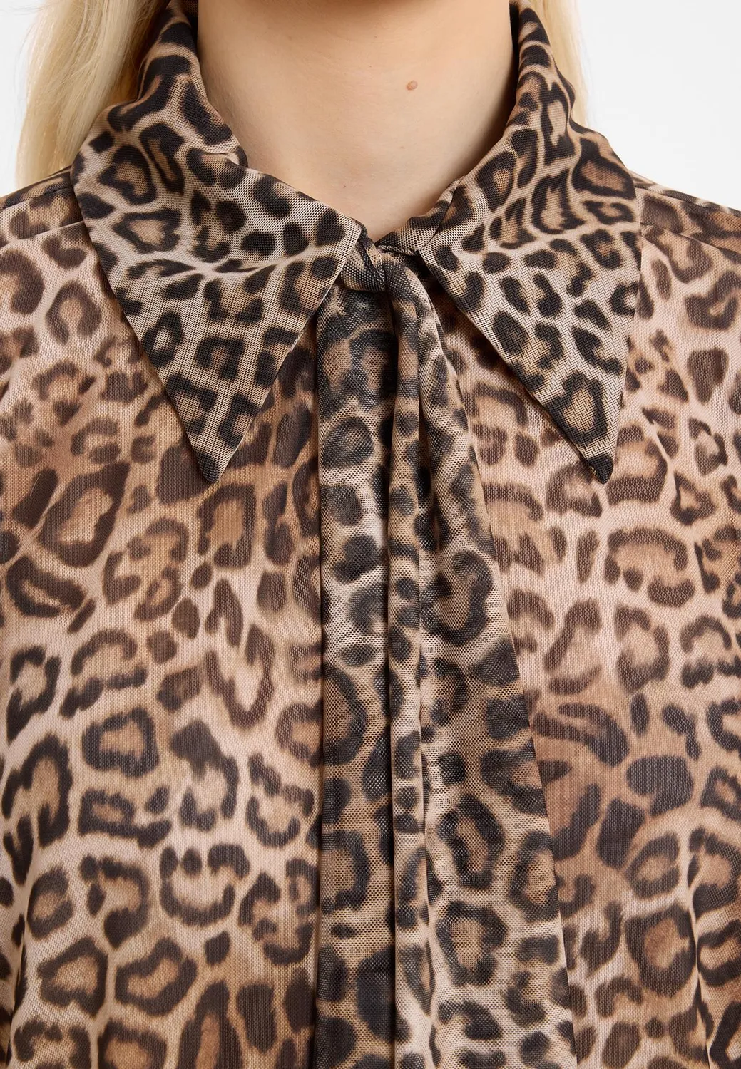Ana Alcazar Aylea Camicetta Leopardata Fiocco