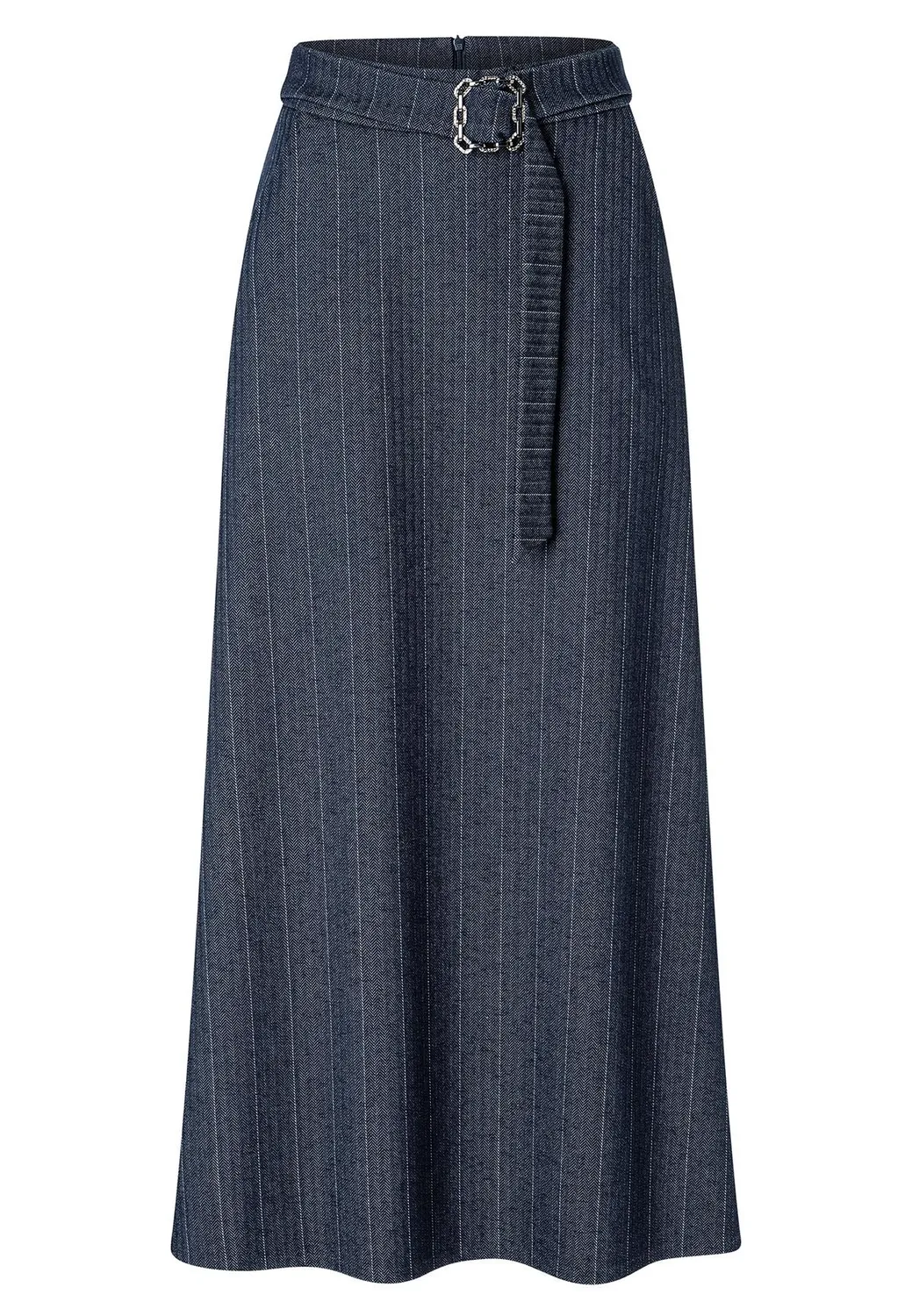 Ana Alcazar Aposi gonna midi denim gessata