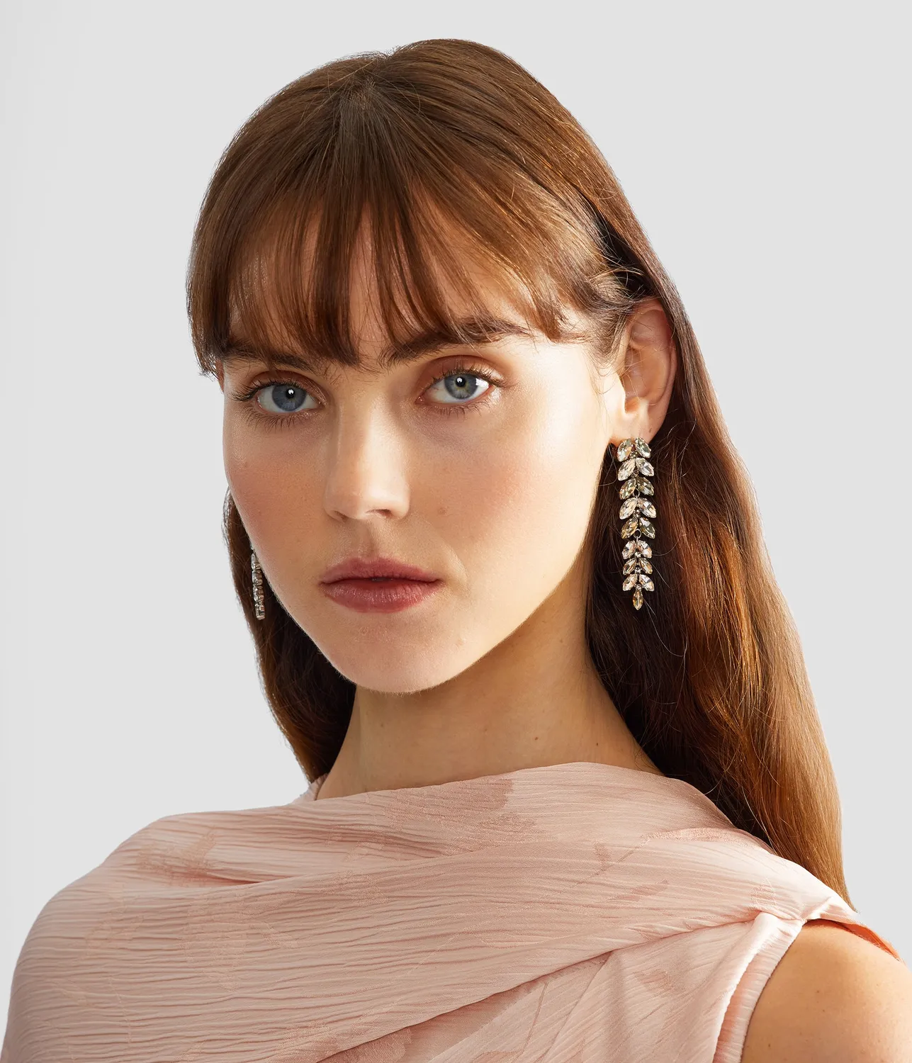 Erdem orecchini lunghi cristalli fiore argento