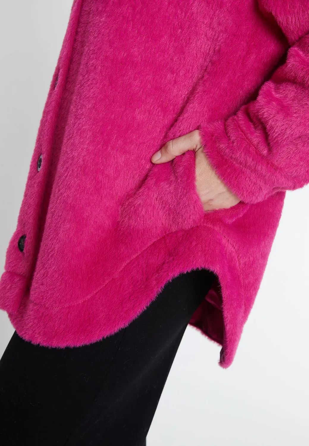 Ana Alcazar Mabisa giacca camicia peluche rosa