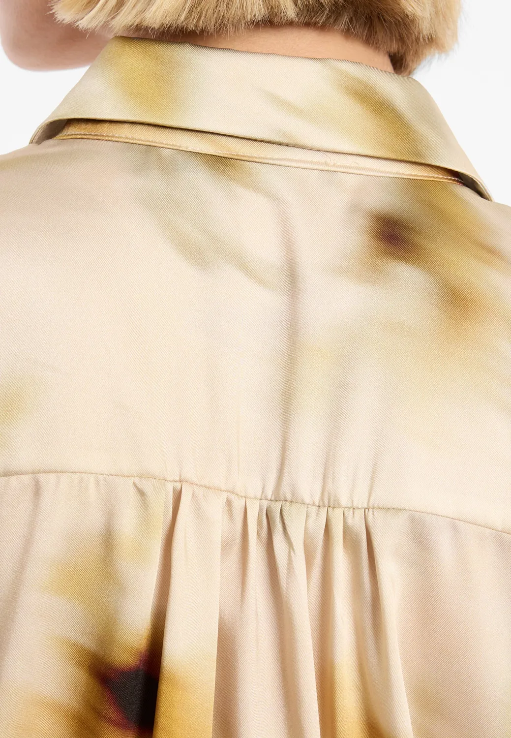 Ana Alcazar Draia camicia satin fantasia beige