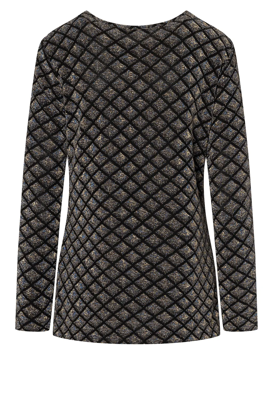 Ana Alcazar Enalor top lurex manica lunga nero
