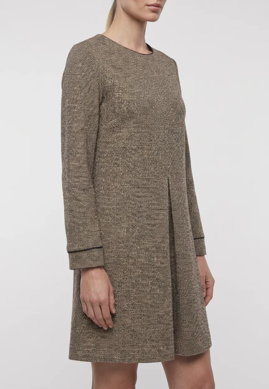 Ana Alcazar Emoranette abito tweed beige linea A