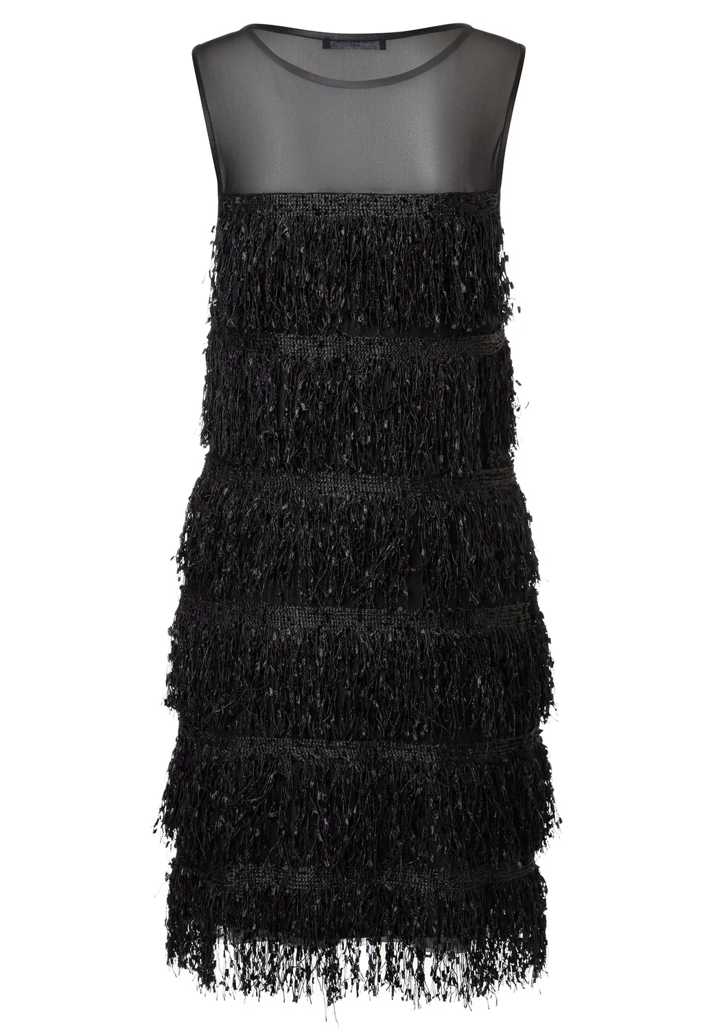 Ana Alcazar Cemona abito frange nero cocktail corto