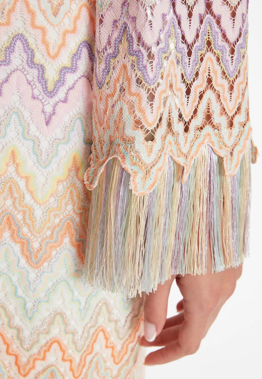 Ana Alcazar Zanara abito maglia frange pastello