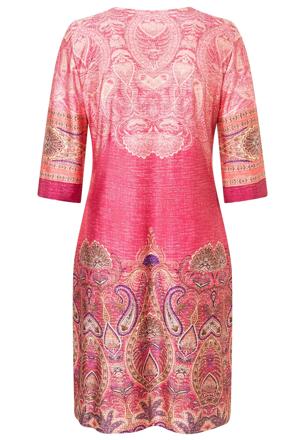 Ana Alcazar Dheen abito tunica rosa paisley scollo V