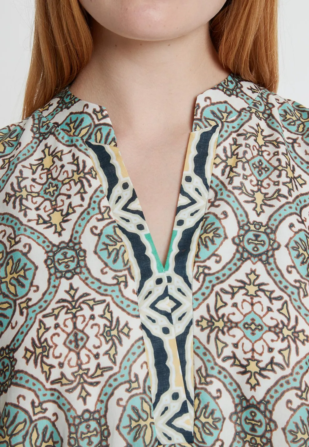 Ana Alcazar Kahli abito camicia lungo fantasia paisley