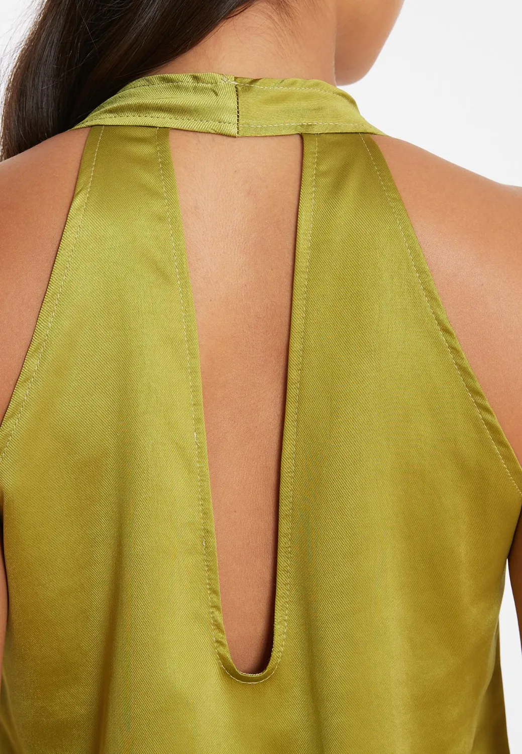 Ana Alcazar Pahymi top scollo cascata verde