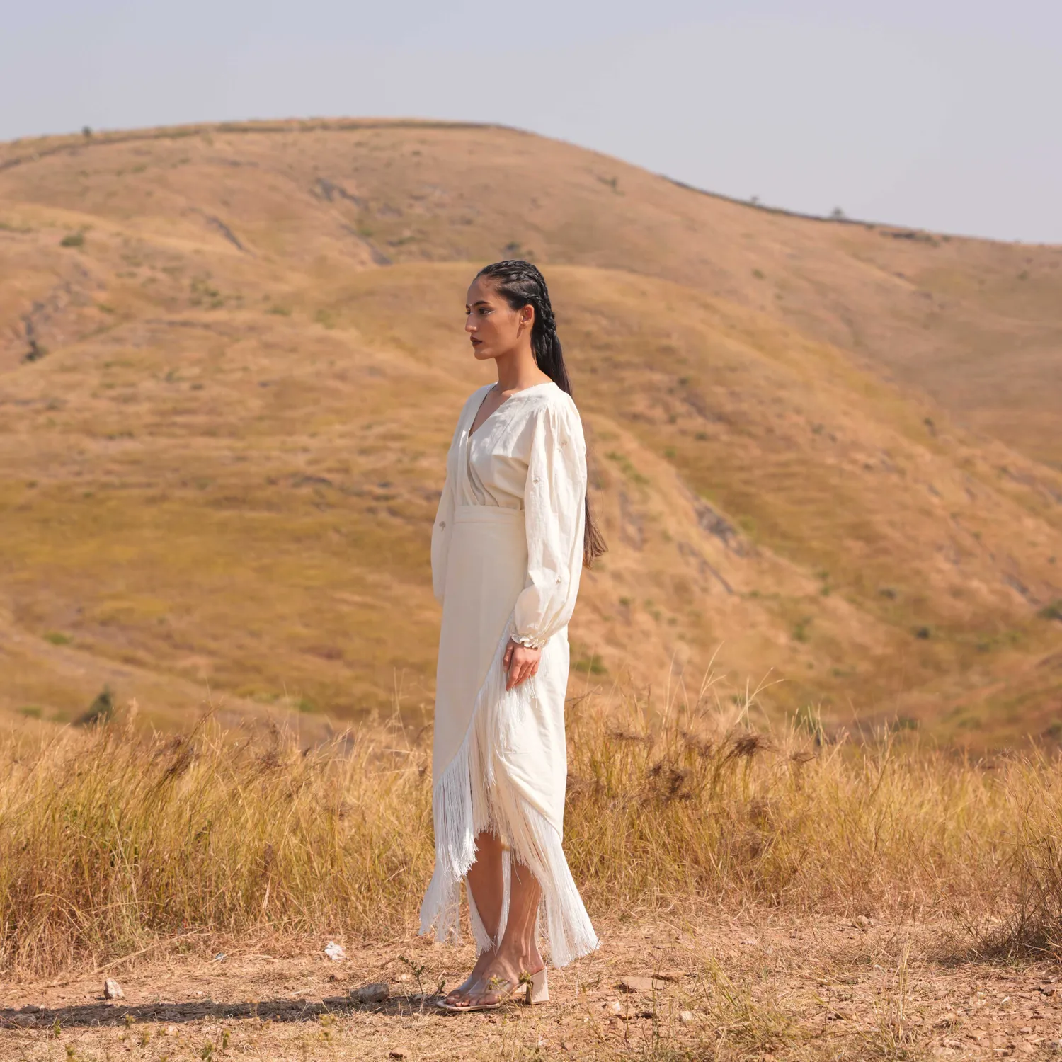 Our Dve Moon Lit top beige cotone