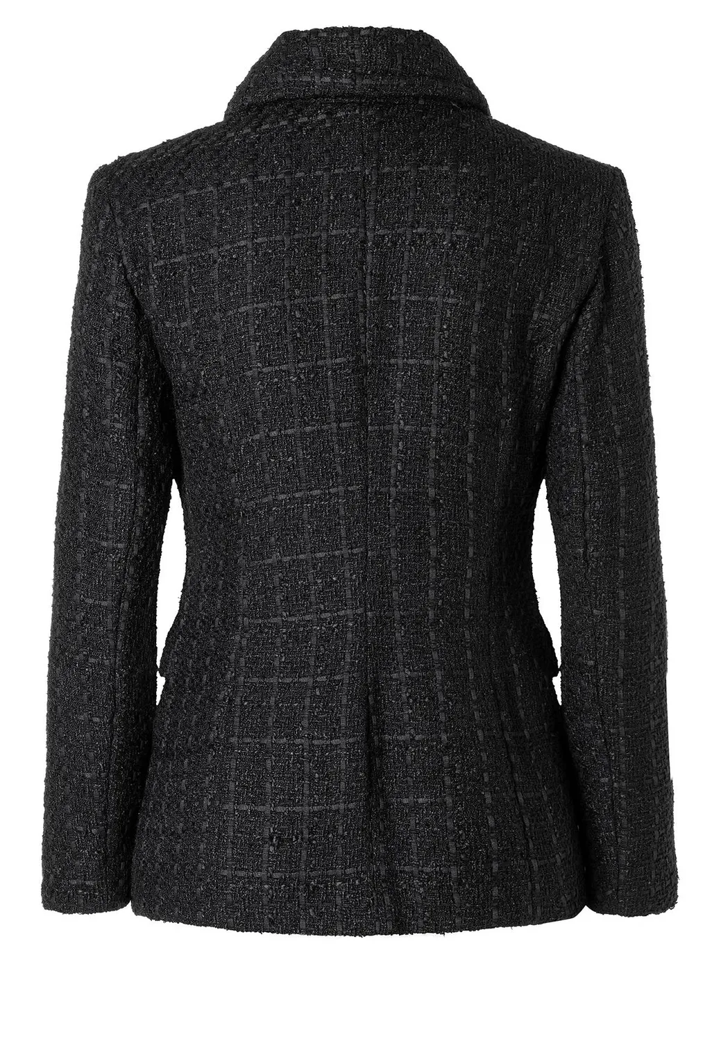 Ana Alcazar Abela blazer bouclé nero doppiopetto