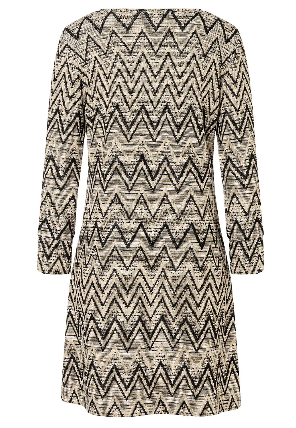 Ana Alcazar Ashina abito maglia beige zigzag corto