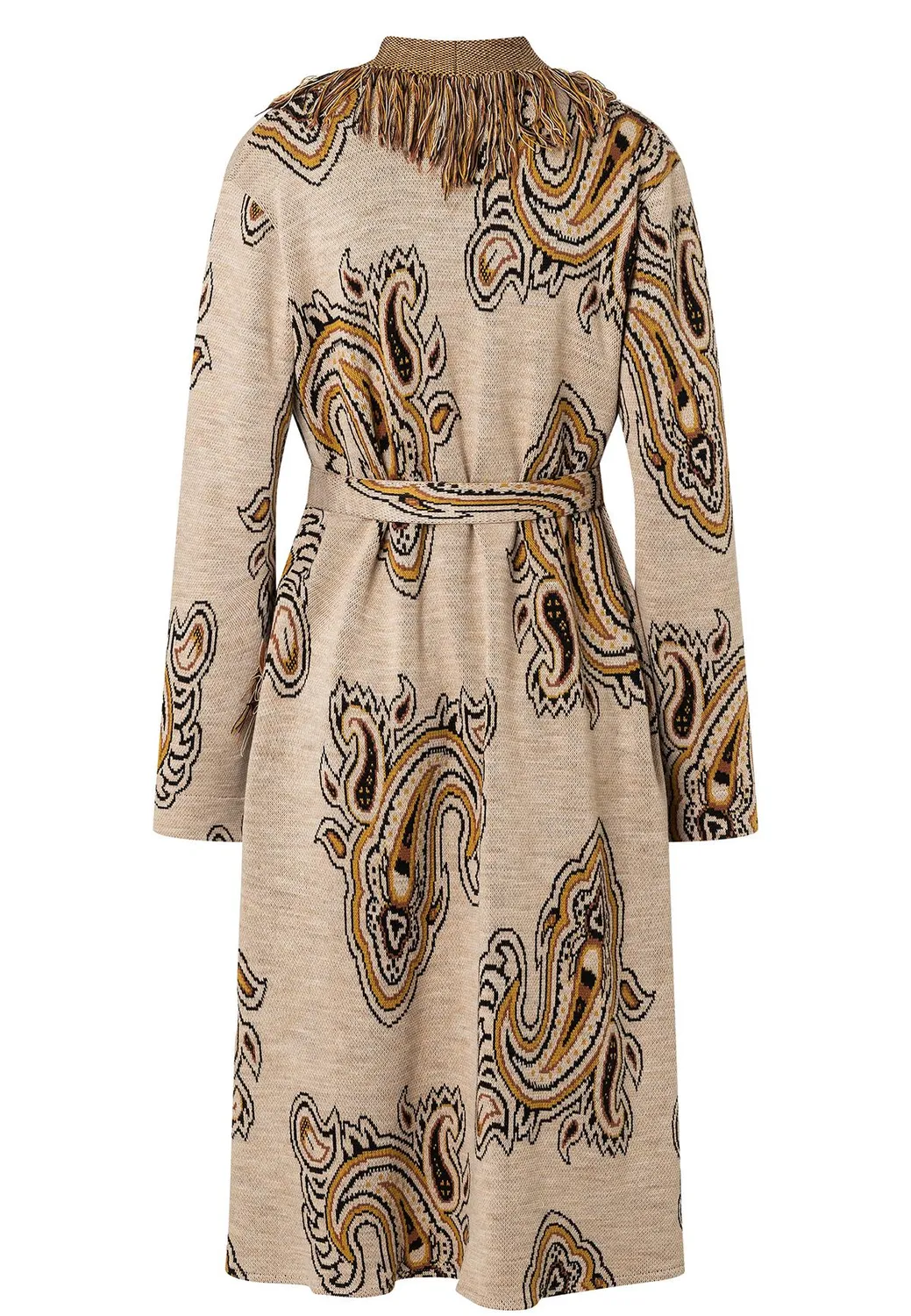 Ana Alcazar Haberi cappotto maglia beige paisley