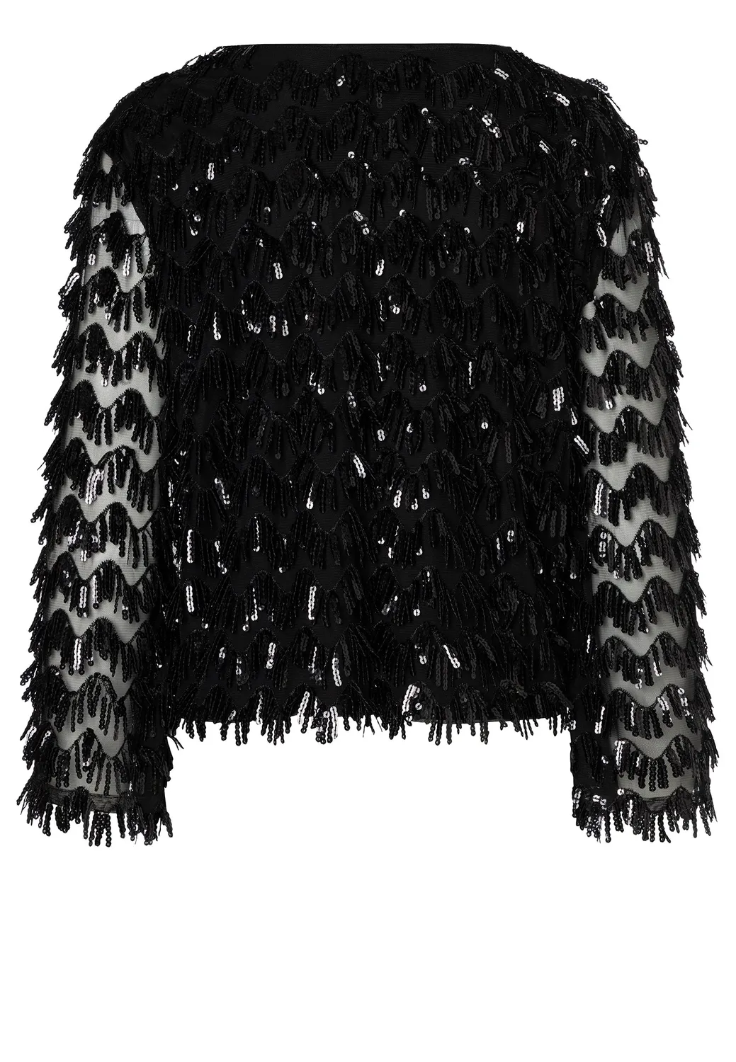 Ana Alcazar Ephira giacca frange paillettes nera