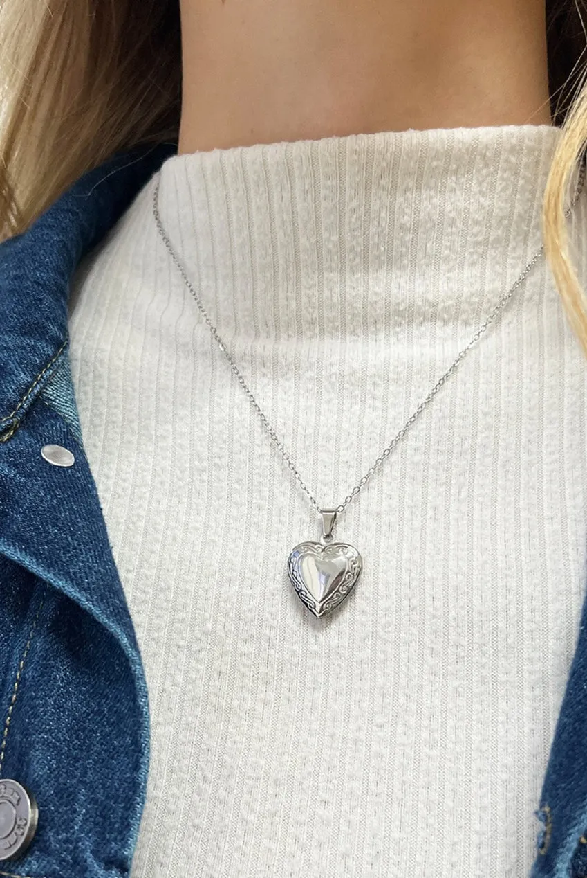 SVNX collana argento ciondolo cuore apribile coffret