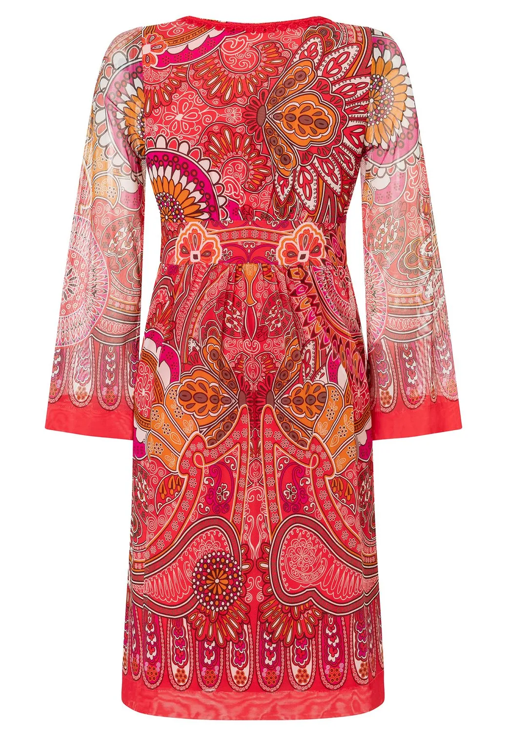 Ana Alcazar Zevila abito impero rosso paisley maniche
